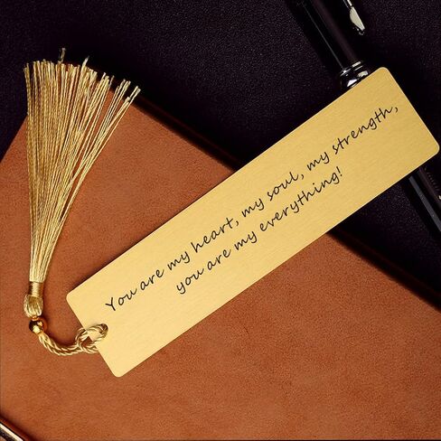 Bookmark for Women Men Book Lover Metal Engraved Our Story is My Favorite Bookmark for Woman Gifts for Reader Book Mark (Gold Our Story is My Favorite) in Kuwait