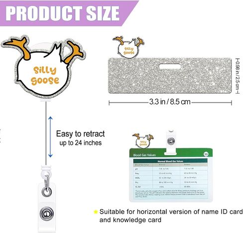 Funny Badge Reel Retractable with Badge Holder Topper Opossum Acrylic Badge Accessories for Nurse Doctor Student Office Worker in Saudi Arabia