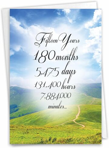 NobleWorks 15th Recovery Milestone Greeting Card with 5 x 7 Inch Envelope (1 Card) Floral Milestones - 15 C10492RMG in Saudi Arabia