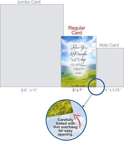 NobleWorks 15th Recovery Milestone Greeting Card with 5 x 7 Inch Envelope (1 Card) Floral Milestones - 15 C10492RMG in Saudi Arabia