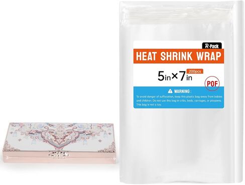 Heat Shrink Bags, 200 Pieces 8x12" Heat Shrink Wrap for Shoes, Soap, Book, Bath Bombs, Bags, Candles, Jars and Homemade DIY Project in Kuwait