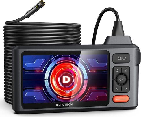 50FT Sewer Inspection Camera,DEPSTECH 1080P Dual Lens Endoscope Camera with Lights, 5" IPS Screen Borescope,Split Screen, IP67 Waterproof Snake Camera,7.9mm Scope Camera for Wall Drain Pipe Automotive in Saudi Arabia