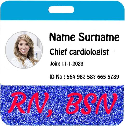 BSN Badge BuddyHorizontal Black Badge Cards with Glitter for Nurses, RNs, LPNs and LVNs: Medical ID Cards in Kuwait