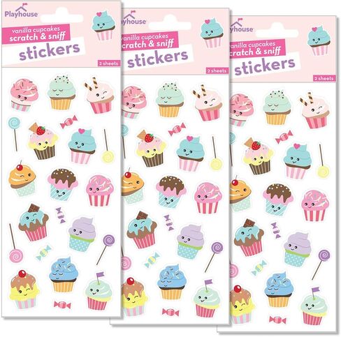 Playhouse Ice Cream Pops Strawberry Scented Scratch & Sniff Sticker Sheets - 1 Pack in Kuwait