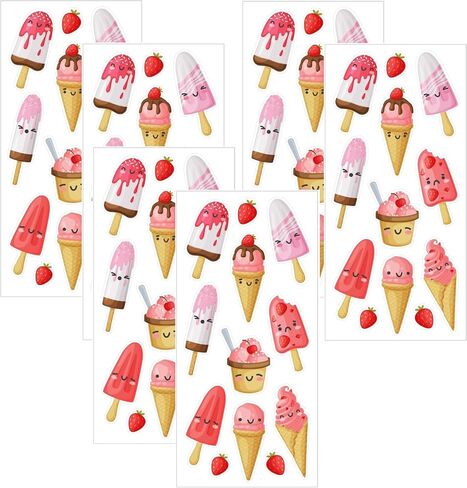 Playhouse Ice Cream Pops Strawberry Scented Scratch & Sniff Sticker Sheets - 1 Pack in Kuwait