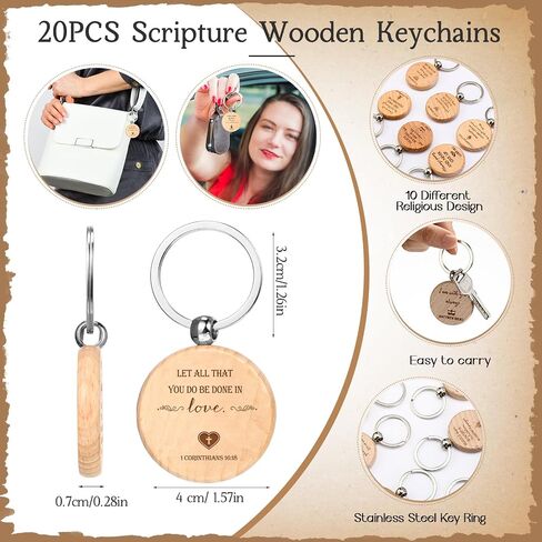 Lincia 10 Sets Christian Mother's Day Gift Bulk Bible Verse Bamboo Pens Bible Scripture Bookmarks Keychains Church Religious Gifts for Sunday School Teacher Father Women Men Party Supplies in Saudi Arabia