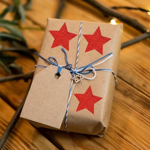 Glitter Red Star Stickers 500 Pcs, Star-Shaped Stickers Roll, 1 inch Self Adhesive Sparkly Shiny Stars Labels, Foil Stickers for Teacher Supplies, Classroom Business, Notes, Cups, Gift Box Card in Saudi Arabia