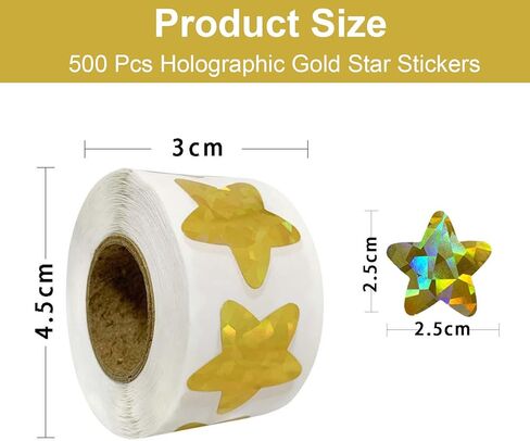 Glitter Red Star Stickers 500 Pcs, Star-Shaped Stickers Roll, 1 inch Self Adhesive Sparkly Shiny Stars Labels, Foil Stickers for Teacher Supplies, Classroom Business, Notes, Cups, Gift Box Card in Kuwait