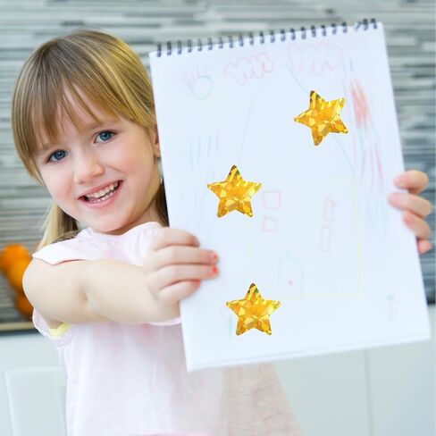 Glitter Red Star Stickers 500 Pcs, Star-Shaped Stickers Roll, 1 inch Self Adhesive Sparkly Shiny Stars Labels, Foil Stickers for Teacher Supplies, Classroom Business, Notes, Cups, Gift Box Card in Kuwait