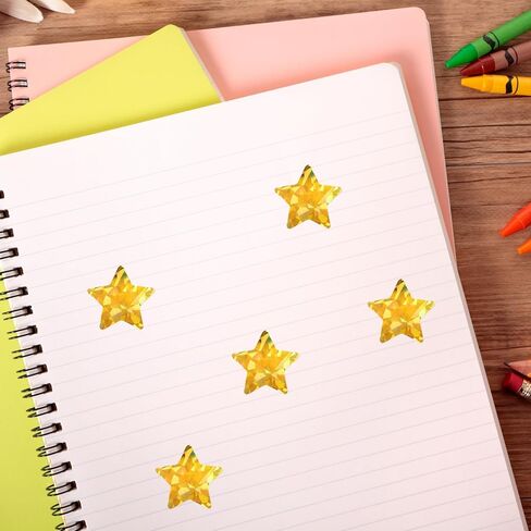 Glitter Red Star Stickers 500 Pcs, Star-Shaped Stickers Roll, 1 inch Self Adhesive Sparkly Shiny Stars Labels, Foil Stickers for Teacher Supplies, Classroom Business, Notes, Cups, Gift Box Card in Kuwait