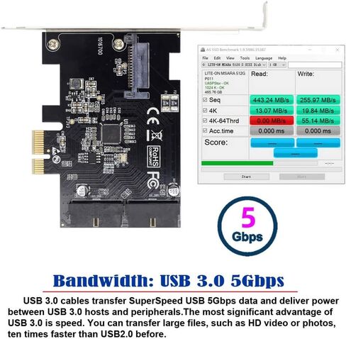 مقبس اللوحة الأمامية xiwai 5Gbps Type-E USB 3.1 ومحول USB 2.0 إلى PCI-E 1X Express Card VL805 للوحة الأم in Saudi Arabia
