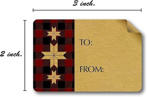 to and from Buffalo Plaid Farmhouse Quilt Christmas Stickers / 500 Holiday Tags / 2" x 3" Winter to from Present Labels in Saudi Arabia