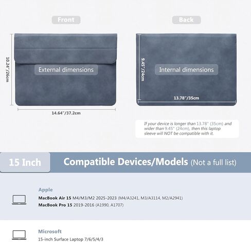 HYZUO 15 Inch Laptop Case Bag Sleeve with Stand for MacBook, Light Gray in Saudi Arabia