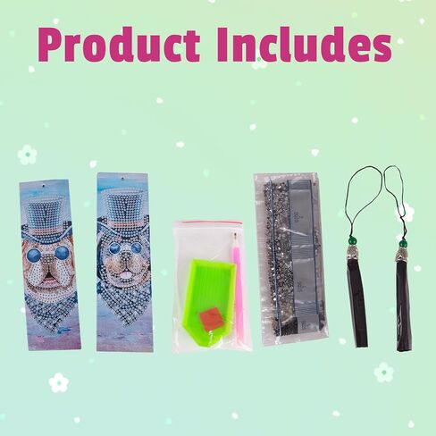 2pcs Diamond Art Bookmarks Kit DIY Dog Diamond Painting Bookmark for Adults Creative Craft Kits for Unique Gifts in Saudi Arabia