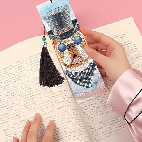 2pcs Diamond Art Bookmarks Kit DIY Dog Diamond Painting Bookmark for Adults Creative Craft Kits for Unique Gifts in Saudi Arabia