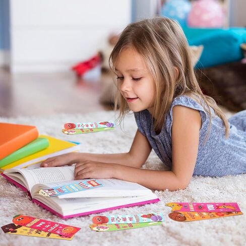 30 Pieces Valentine's Scented Bookmarks Assorted Scratch and Sniff Fruit Food Bookmarks with Funny Sayings for Kids Teenagers Classroom Valentine's Day Gifts(Cute) in Saudi Arabia