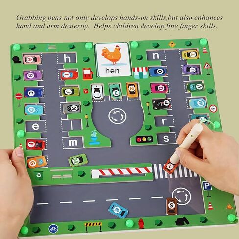 Magnetic Alphabet Maze With Strong Magnetic Pen Montessori Toys,Montessori Alphabet Parking Maze Sensory Toys for ages 2-4,Magnetic Letter Board Busy Board for 1 year old Preschool Learning Activities in Saudi Arabia