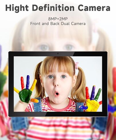 Tablet With Keyboard 2 in 1 Tablet Android Tablet 10 Inch Tablets, Include Mouse Case Stylus Tempered Film 5G Wifi Wifi6 128GB ROM+6GB RAM 10 IN IPS 8MP Camera 6000mAh Battery 10.1" FHD Android Tab in Kuwait