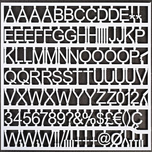 مجموعة البلاستيك البيضاء من الحروف والأرقام والرموز ، أحرف كبيرة ، 1 "ح in Kuwait