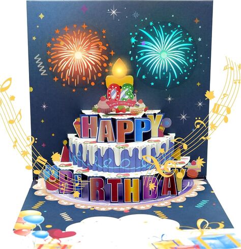 بطاقات عيد ميلاد الألعاب النارية يطفو على الكعكة الخفيفة والموسيقى ، وبطاقات المعايدة ، وهدايا عيد ميلاد سعيد للنساء أمي رجل زوجة الزوجة in Saudi Arabia