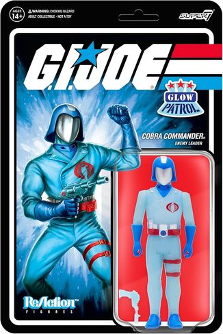 Super7 G.I. Joe Cobra Commander (Glow Patrol) - 3.75" G.I. Joe Action Figure with Accessory Classic Cartoon Collectibles and Retro Toys in Saudi Arabia