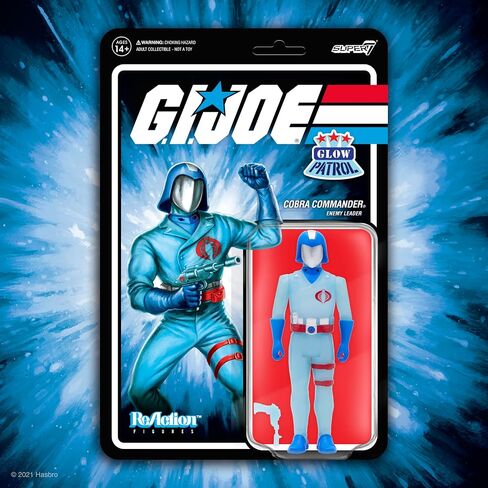 Super7 G.I. Joe Cobra Commander (Glow Patrol) - 3.75" G.I. Joe Action Figure with Accessory Classic Cartoon Collectibles and Retro Toys in Saudi Arabia