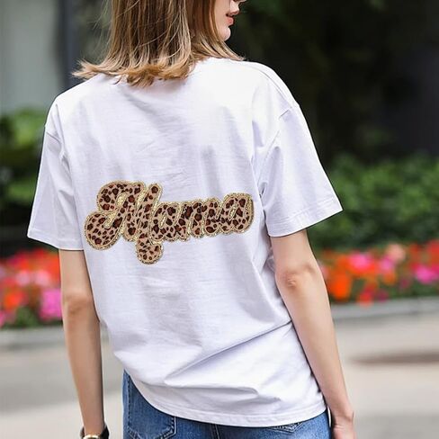 Mayjoydiy 3pcs Deep Pink Mama Iron on Latters Patches for Clothing Mama Iron on Patches Gold Border Trxore Patches for Mother's Gift Difting Stirts Hats Hats Jeans Accs in Saudi Arabia