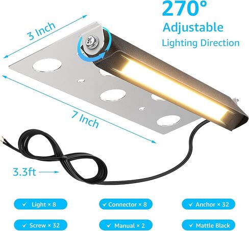 SUNVIE 7 بوصة الاحتفاظ أضواء الجدار 5W LED الإضاءة Hardscape 12V-24V أضواء الخطوة الجهد المنخفض 3000K الأبيض الدافئ للماء إضاءة المناظر الطبيعية في الهواء الطلق لجدران الفناء الدرج، 12 حزمة مع موصلات in Kuwait