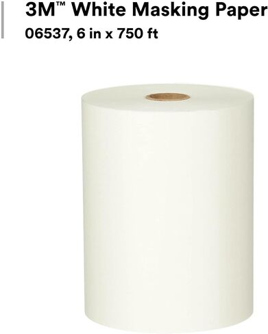 3M White Masking Paper 06537, Heat Resistant, Flexible, Lint Free, 6 in x 750 ft in Saudi Arabia