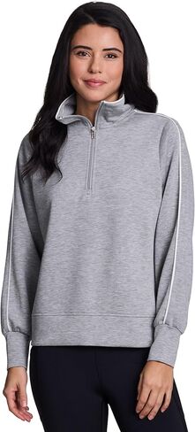 RBX 1/4 Zip Scuba Sweatshirt for Women, Relaxed Lightweight Mock Neck Quarter Zip Pullover in Kuwait