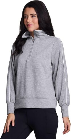 RBX 1/4 Zip Scuba Sweatshirt for Women, Relaxed Lightweight Mock Neck Quarter Zip Pullover in Kuwait