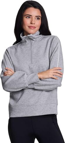 RBX 1/4 Zip Scuba Sweatshirt for Women, Relaxed Lightweight Mock Neck Quarter Zip Pullover in Kuwait
