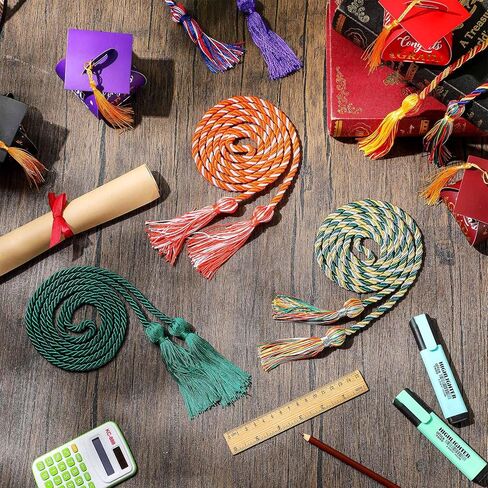 Lyrow 20 Pack Graduation Double Honor Cord 67 '' with tassel bulk multicolor polyester fabric tassel tassel for bachelor college the College Complet in Kuwait