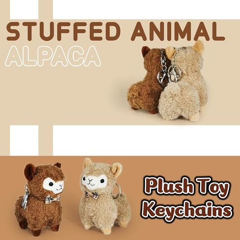 JIAHO 2 Pcs Cute Alpaca Stuffed Animals for Girls and Boys, Soft Mini Alpaca Plush Toys, Sheep Stuffed Animal Bulk, Kawaii Plushies, Treasure Box Plush Doll Toys for Classroom, Christmas Decorations in Kuwait
