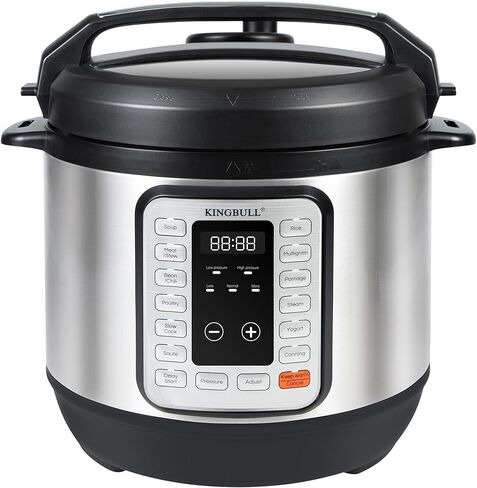 KINGBULL 12-in-1 Electric Pressure Cooker, Instant Multi-Use Non-Stick Pot, Slow Cooker, Rice Cooker, Steamer, Sauté, Yogurt Maker, Warmer &Delay Start,LED Screen& Manual(6QT) in Saudi Arabia