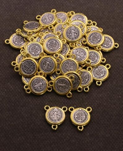 Cottvott Saint Benedict ، Saint Michael ، السيدة العذراء ميدالية معجزة لصنع المجوهرات DIY ، مركز العذراء المسيح المركز للسباق ، جزء من صناعة الوردية (30 PCS-HOLY FACE للمسيح) in Kuwait