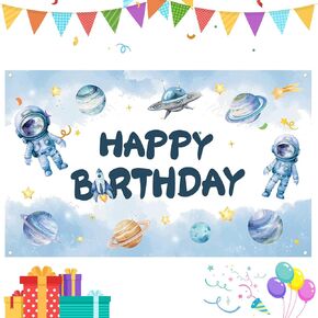 الوردي فضاء عيد ميلاد سعيد خلفية للبنات ، خلفية عيد ميلاد الفضاء Galaxy Planet Banner Solar System Planet Planet Decoration ، 70.8 × 43.3 بوصة
