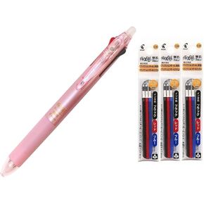 Pilot محو قلم القلم PEN PEARL PINK 0.38 مم (LKFBS60UF-PP)+0.38 مم إعادة ملء اللون الأزرق الأزرق 3 مجموعة