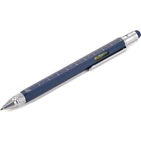 Troika CONSTRUCTION – PIP20/NG – Multitasking ballpoint pen – centimetre and inch ruler – 1:20 m and 1:50 m scale – spirit level – brass – laquered – neon green, silver original