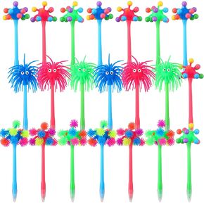 20 PCS Abelg Pens Funny Sea Hurchin Als Soft Rubber Monster Point Pens Cartoon Goidty Cool INK For Kids Arty Favors Office (أسلوب الموضة)