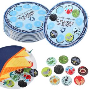 Passover Games Decorations for Kids 10 Plagues Matching Felt Pesach Toys Kits Passover Party Activities Gifts Crafts Pesach Sedar Games(1 Set)