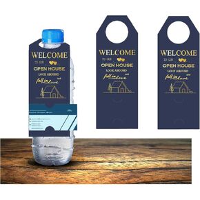 100 Pcs Open House Water Bottle Hang Tags 9.84x3.15 Inch Waterbottle Bottle Open House Hanging Labels for Real Estate Agent Favors Supplies