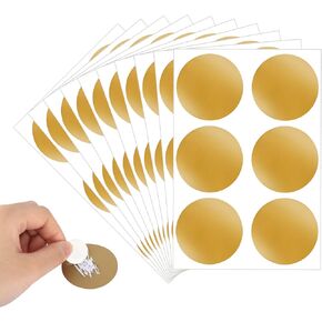 60Pcs Scratch Off Stickers Scratch Off Cards 2 inch Round Circle Gold Self Adhesive Reveal Labels Stickers for Private Message, Raffle Card, DIY Scratch Off Reward Card Creating