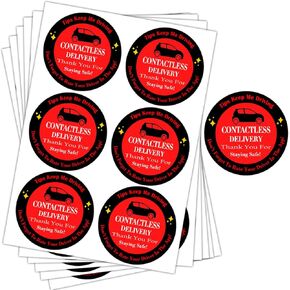 Contactless Delivery Stickers Labels, 2.5 INCH Food Tamper Stickers Labels for Take Out and Food Delivery (180 Total Labels）