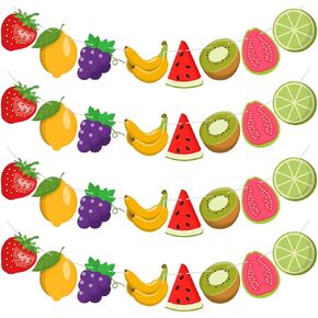 TUDOMRO 4PCS الفاكهة زخارف الحزب زخارف Twotti Tutti Frutti لافتة هاواي في الصيف الاستوائي لافتة الفاكهة إكليل الفواكه زخرفة حفلة عيد ميلاد الفاكهة