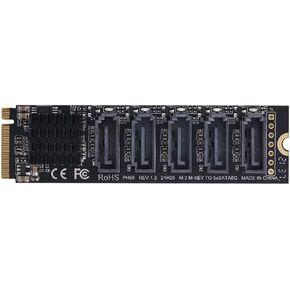 Xiwai NGFF Key A+E PCI Express to SATA 3.0 6Gbps Dual Ports Adapter Converter Hard Drive Extension Card JMB582 2230