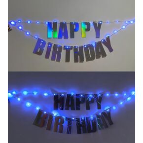 LED LID UP عيد ميلاد سعيد لافتة عيد ميلاد DIY قزحية سويديسنت لافتة 13 قدم LED ضوء لحفلة عيد ميلاد (ملونة)