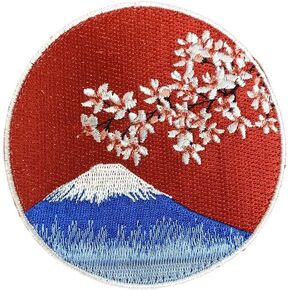اليابان استيراد Wappen-ya Dongri Fujiyama Sakura خطاف التصحيح المطرز وحلقة بقعة اليابانية شارة A0682