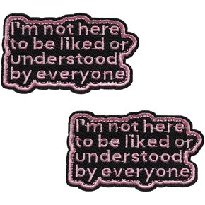 2 Pcs I'm Not Here to be Liked or Understood Embroidered Hook and Loop Patch- Funny Meme Humorous Tactical Patch for Vest,Clothes,Jeans, Backpacks,Bags,Caps,Jacket
