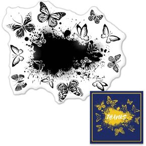 Butterfly Clear Stamps for Card Making Decoration Scrapbooking Supplies, Animals Background Clear Stamps Butterflies Transparent Rubber Stamps for Paper Card Photo Album Crafting Supplies